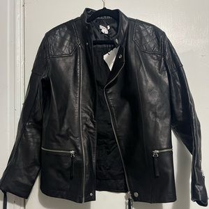 NWT Leather Moto Jacket. Awesome details.